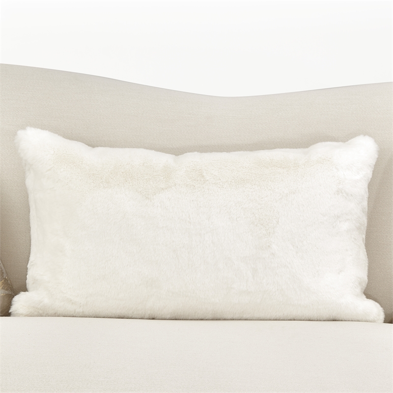 Pemberly Row Modern Sofa Icicle Ivory and Chardonnay Wood Base