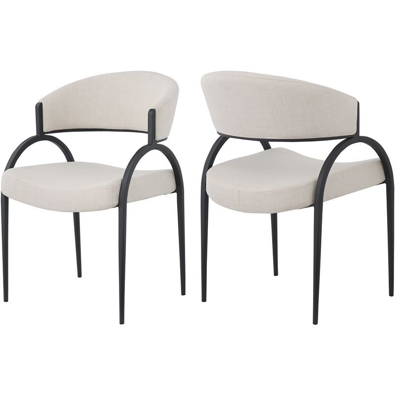 Pemberly Row Modern / Contemporary Beige Dining Chair (Set of 2)