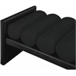 Pemberly Row Solid Wood Rich Black Bench with Luxurious Black Boucle Fabric