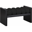 Pemberly Row Solid Wood Rich Black Bench with Luxurious Black Boucle Fabric