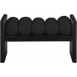 Pemberly Row Solid Wood Rich Black Bench with Luxurious Black Boucle Fabric