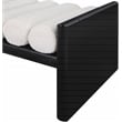 Pemberly Row Solid Wood Rich Black Bench with Luxurious Cream Boucle Fabric
