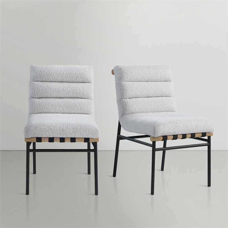Pemberly Row Modern / Contemporary Cream Dining Chair (Set of 2)