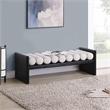 Pemberly Row Solid Wood Rich Black Bench with Luxurious Cream Boucle Fabric
