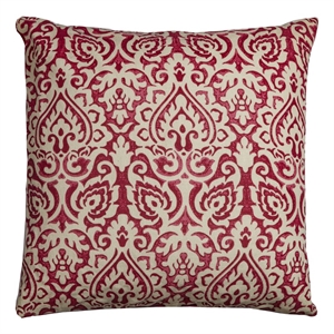Pemberly Row Modern 22&quot x 22&quot Cotton Pillow Cover in Red/Natural