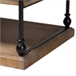 Pemberly Row Graywashed Wood and Black Metal 3-Tier End Table