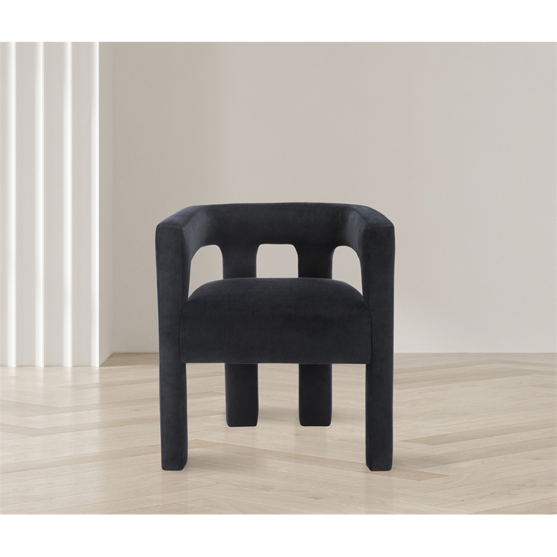 Pemberly Row Modern / Contemporary Black Velvet Dining Chair