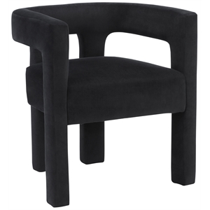 Pemberly Row Modern / Contemporary Black Velvet Dining Chair