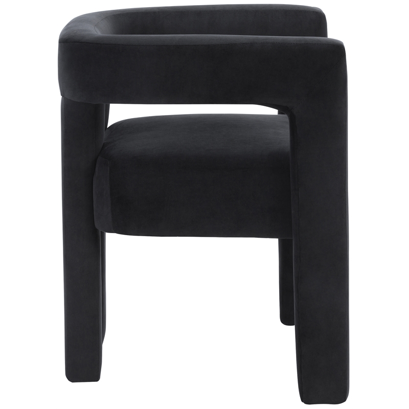 Pemberly Row Modern / Contemporary Black Velvet Dining Chair