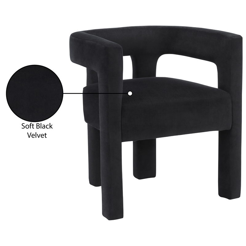 Pemberly Row Modern / Contemporary Black Velvet Dining Chair