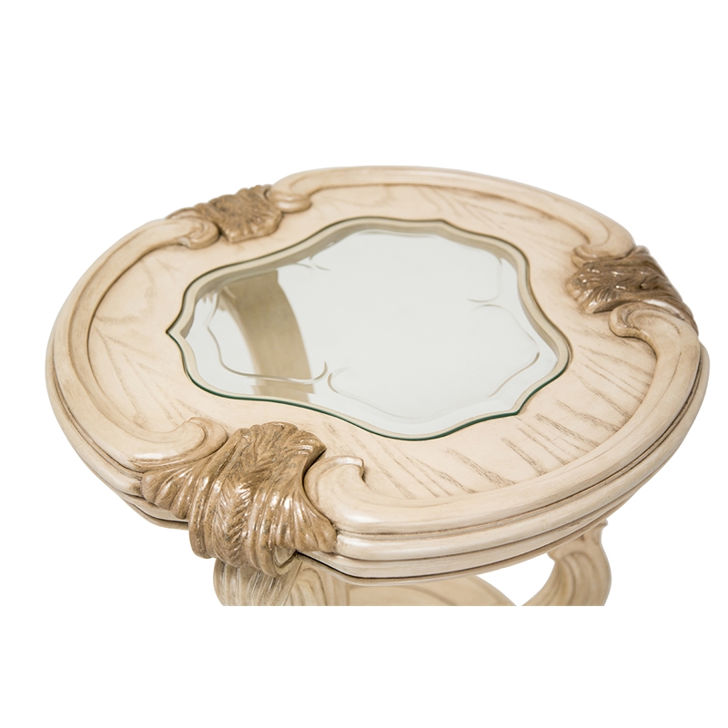 Pemberly Row Modern / Contemporary Wood Chairside End Table - Ivory