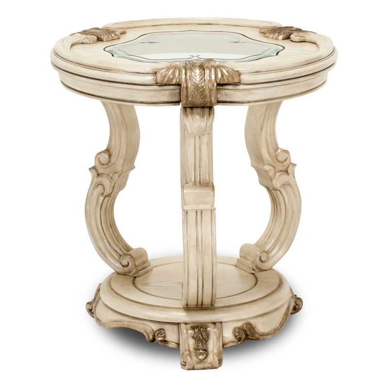 Pemberly Row Modern / Contemporary Wood Chairside End Table - Ivory