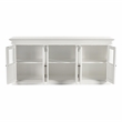 Pemberly Row Mahogany Wood Buffet with 6 Glass Doors in White