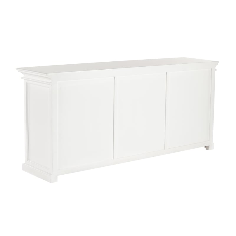 Pemberly Row Mahogany Wood Buffet with 6 Glass Doors in White