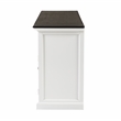 Pemberly Row Mahogany Wood Buffet with 5 Doors 3 Drawers in White