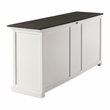 Pemberly Row Mahogany Wood Buffet with 5 Doors 3 Drawers in White