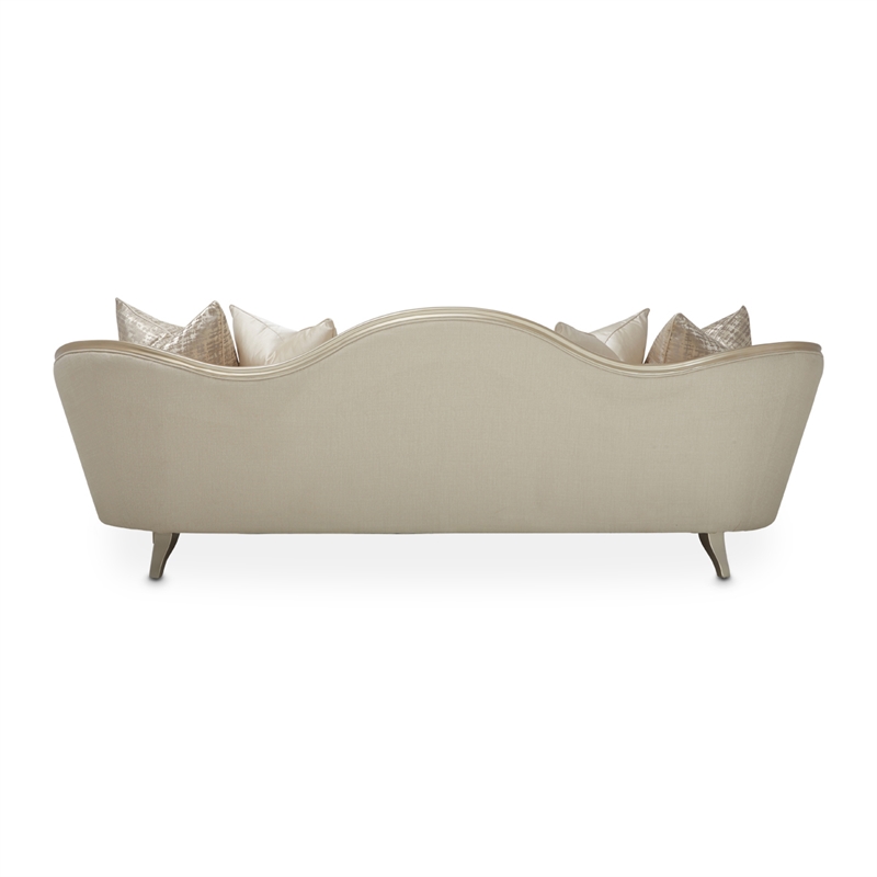 Pemberly Row Contemporary Transitional Sofa - Pearl / Caramel