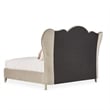 Pemberly Row Queen Velvet Channel Tufted Bed in Hazelnut Brown