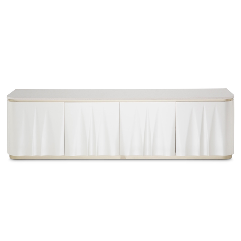 Pemberly Row Modern / Contemporary Media Cabinet - Creamy Pearl