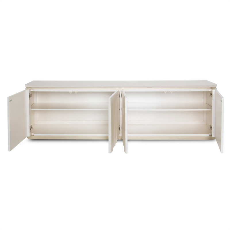 Pemberly Row Modern / Contemporary Media Cabinet - Creamy Pearl