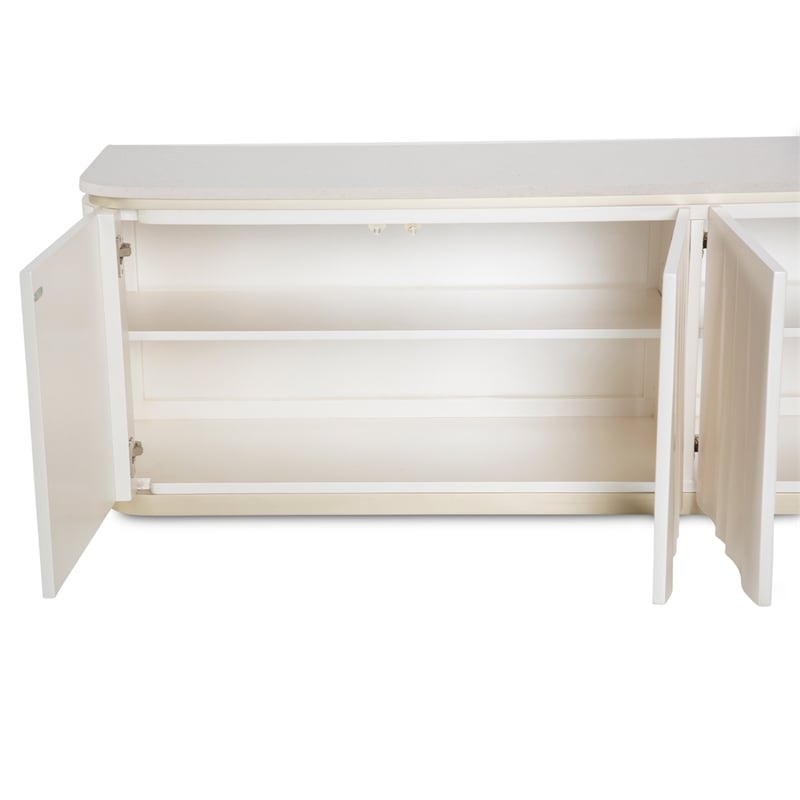 Pemberly Row Modern / Contemporary Media Cabinet - Creamy Pearl