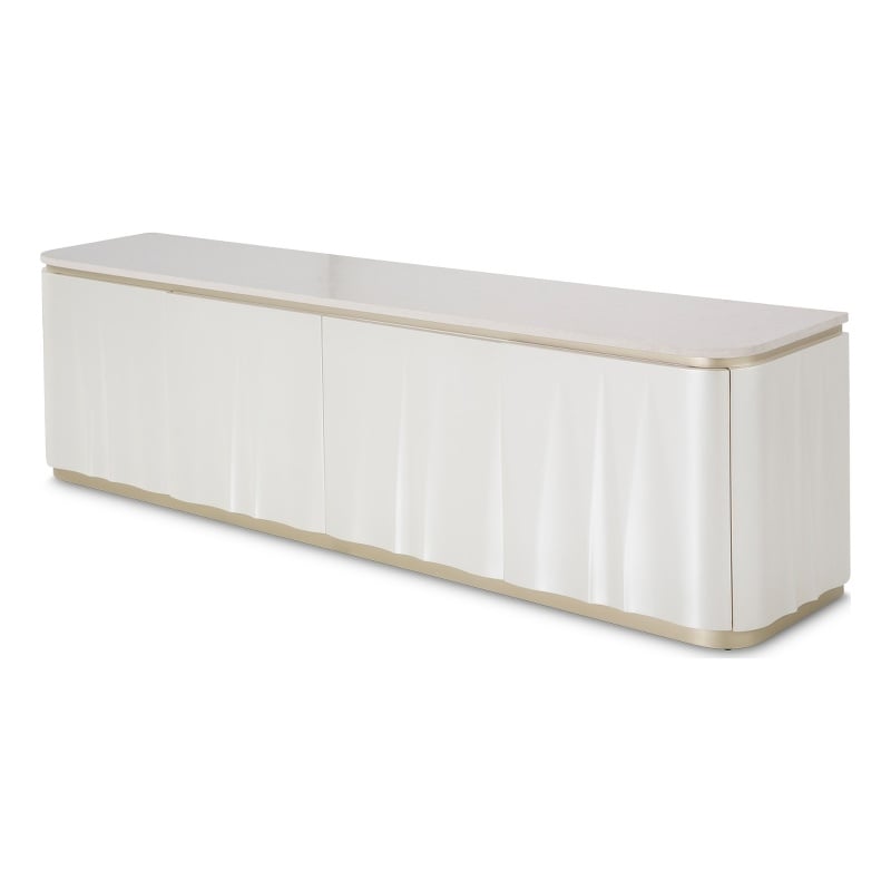 Pemberly Row Modern / Contemporary Media Cabinet - Creamy Pearl