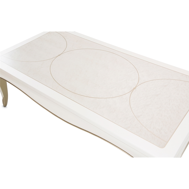 Pemberly Row Modern Rectangular Cocktail Table - Creamy Pearl