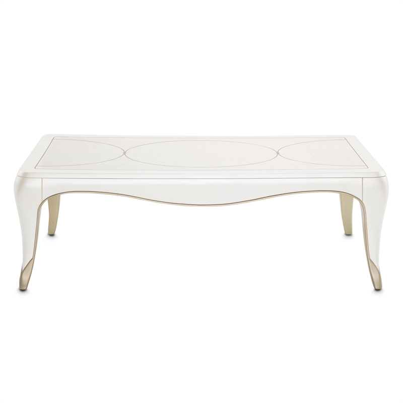 Pemberly Row Modern Rectangular Cocktail Table - Creamy Pearl