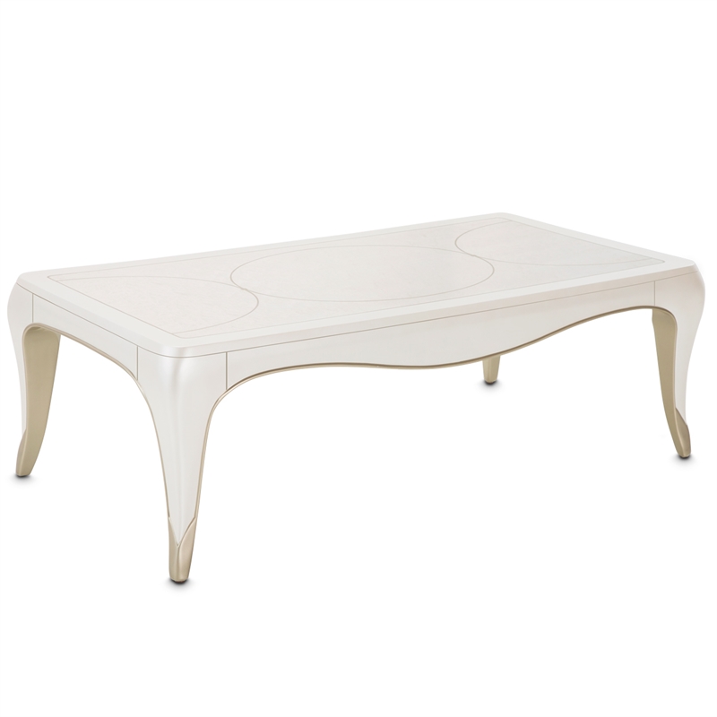 Pemberly Row Modern Rectangular Cocktail Table - Creamy Pearl