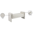 Pemberly Row Contemporary Transitional Cream Finish Velvet Bench