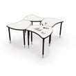 Pemberly Row Hierarchy Shapes Desk with Dry Erase Marker Top and Black Lges