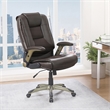 Pemberly Row Executive Bonded Leather Chair - Espresso w/ Cocoa Coated Flip Arms