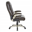 Pemberly Row Executive Bonded Leather Chair - Espresso w/ Cocoa Coated Flip Arms