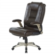 Pemberly Row Executive Bonded Leather Chair - Espresso w/ Cocoa Coated Flip Arms