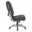 Pemberly Row Executive Bonded Leather Chair - Espresso w/ Cocoa Coated Flip Arms
