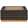 Pemberly Row Modern / Contemporary Black Vegan Leather Coffee Table