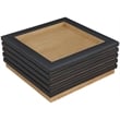 Pemberly Row Modern / Contemporary Black Vegan Leather Coffee Table