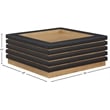 Pemberly Row Modern / Contemporary Black Vegan Leather Coffee Table