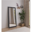 Pemberly Row Contemporary Solid Acacia Wood Black Frame Mirror