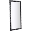 Pemberly Row Contemporary Solid Acacia Wood Black Frame Mirror