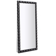 Pemberly Row Contemporary Solid Acacia Wood Black Frame Mirror