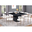 Pemberly Row Modern Square Black Oak Wood Veneer Top Dining Table