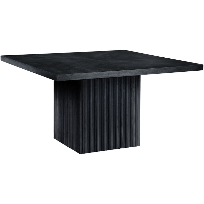 Pemberly Row Modern Square Black Oak Wood Veneer Top Dining Table