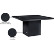 Pemberly Row Modern Square Black Oak Wood Veneer Top Dining Table