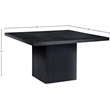 Pemberly Row Modern Square Black Oak Wood Veneer Top Dining Table