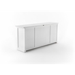 Pemberly Row Buffet Hutch Unit with 4 Glass Doors Solid Wood in White