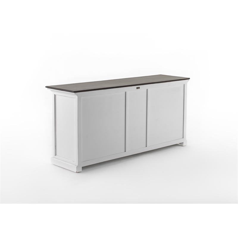 Pemberly Row Contemporary Buffet Solid Wood in White and Brown