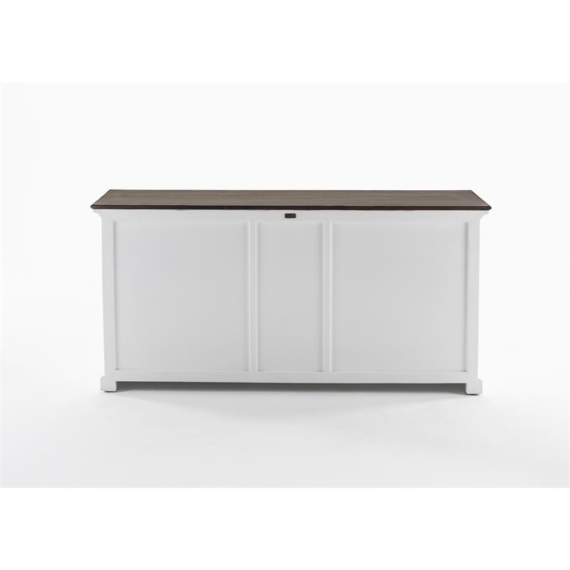 Pemberly Row Contemporary Buffet Solid Wood in White and Brown