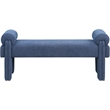 Pemberly Row Contemporary Transitional Navy Finish Fabric Bench