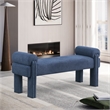 Pemberly Row Contemporary Transitional Navy Finish Fabric Bench